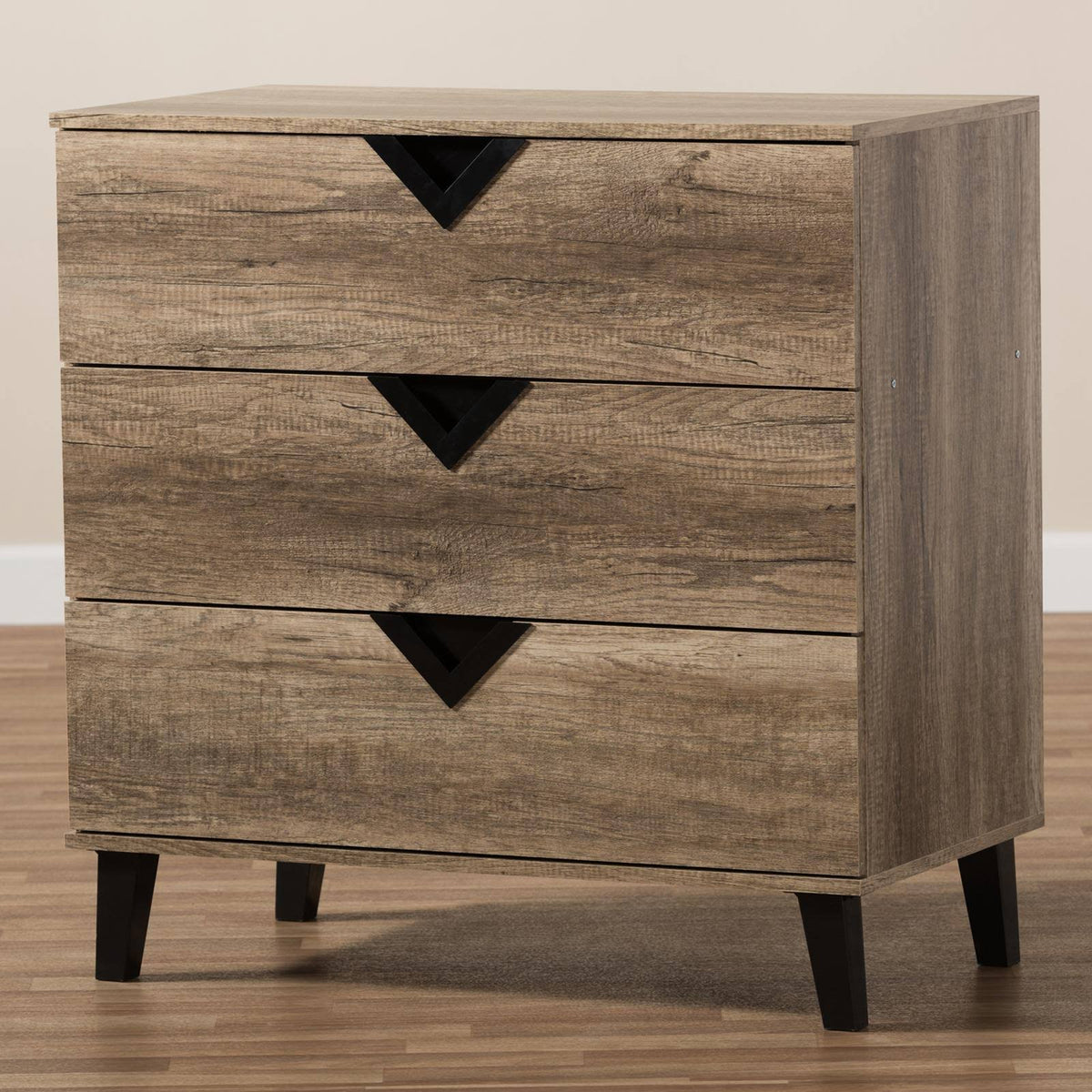 Light Brown Wood 3-Drawer Chest P710624