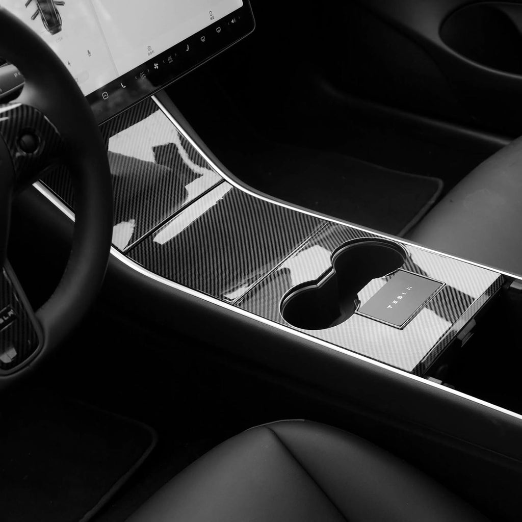 Real Carbon Fiber Matte Center Console Wrap Kit for Tesla Model 3 Model Y K3806