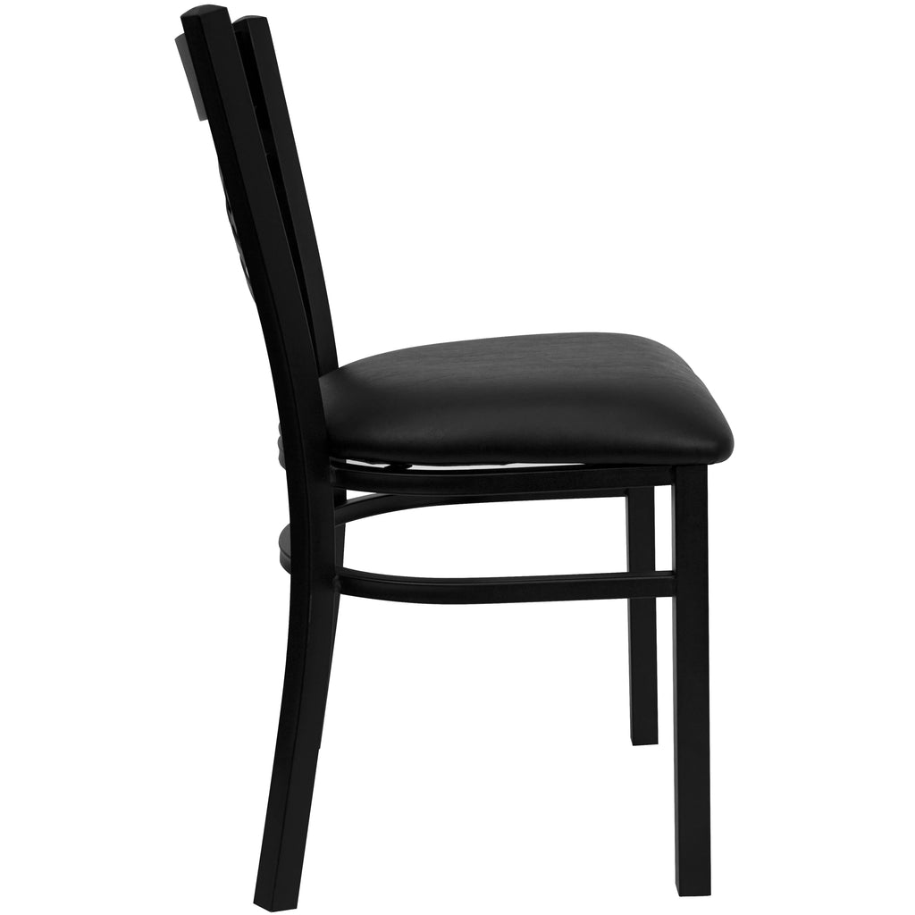 Black Vinyl Seat Metal Restaurant Chair D708