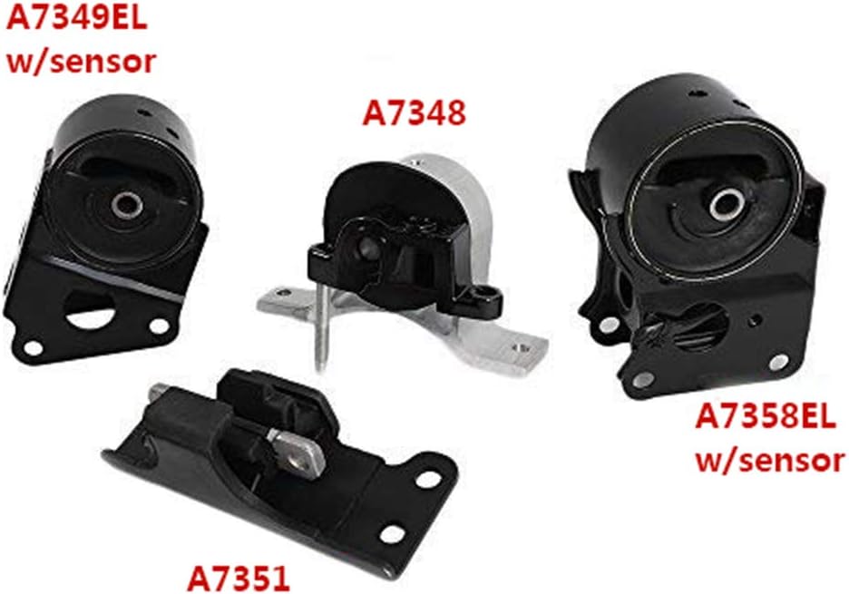Set of 4 Engine Motor & Trans Mount with Sensor for Nissan Maxima Altima Quest 3.5L Auto Transmission X556256
