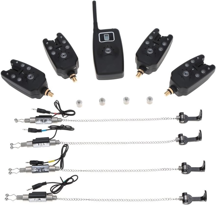 4 Fishing Bite Alarm Set with LCD Screen Receiver P833