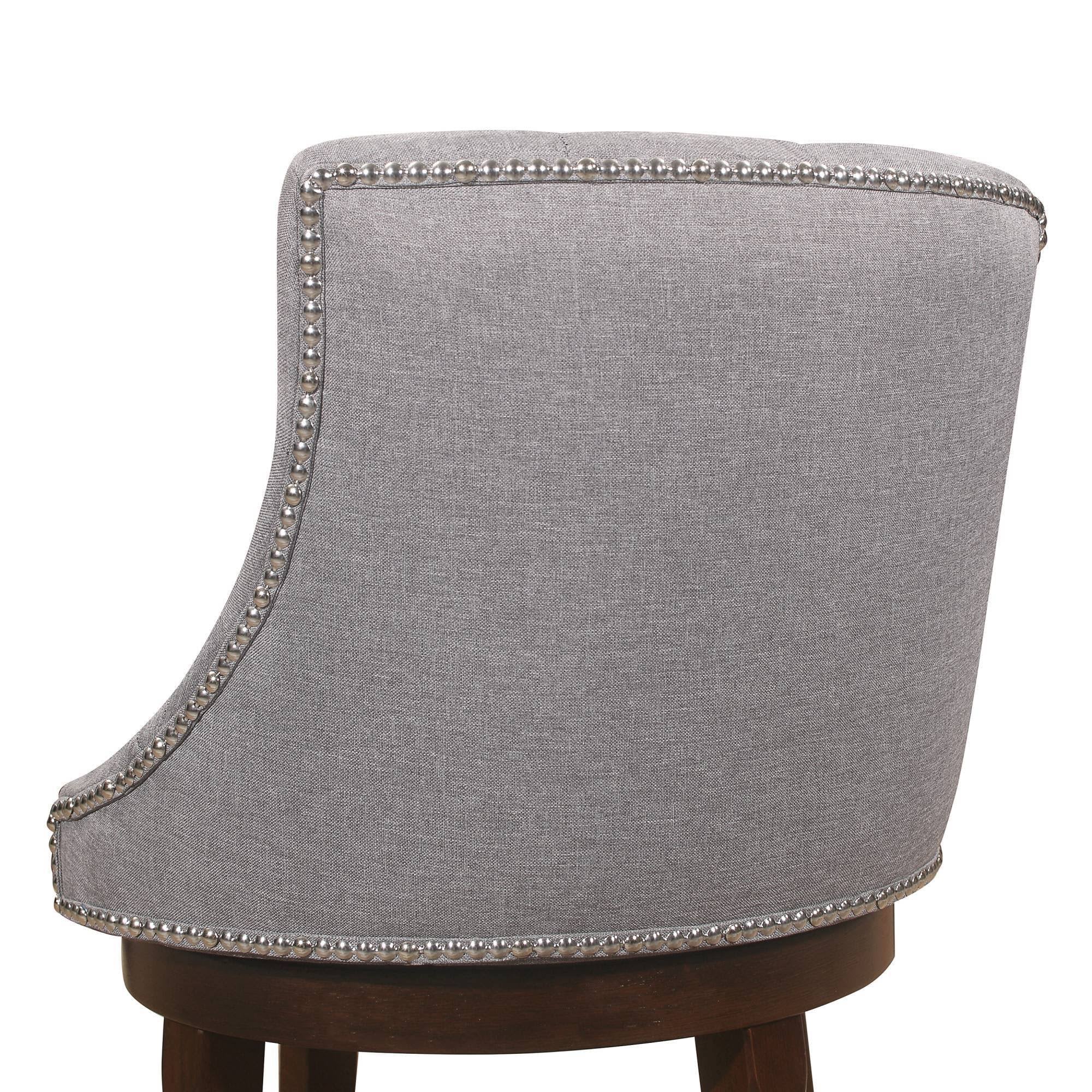 Gray Fabric Swivel Counter Height Stool M1736