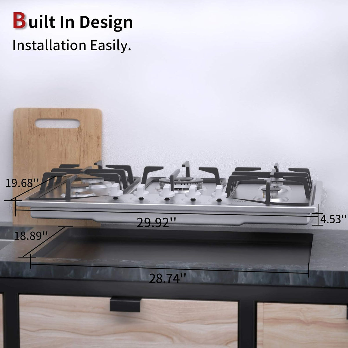 30 Inch 5 Burner Built-in Gas Stovetop Stainless Steel P87200