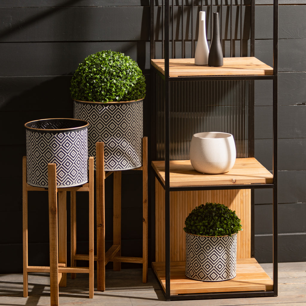 Creamy Speckled Round Ceramic Planter Set of 3 P4092