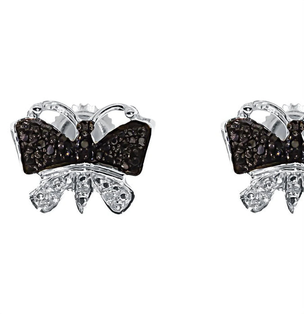White Gold Butterfly Stud Earrings G39775