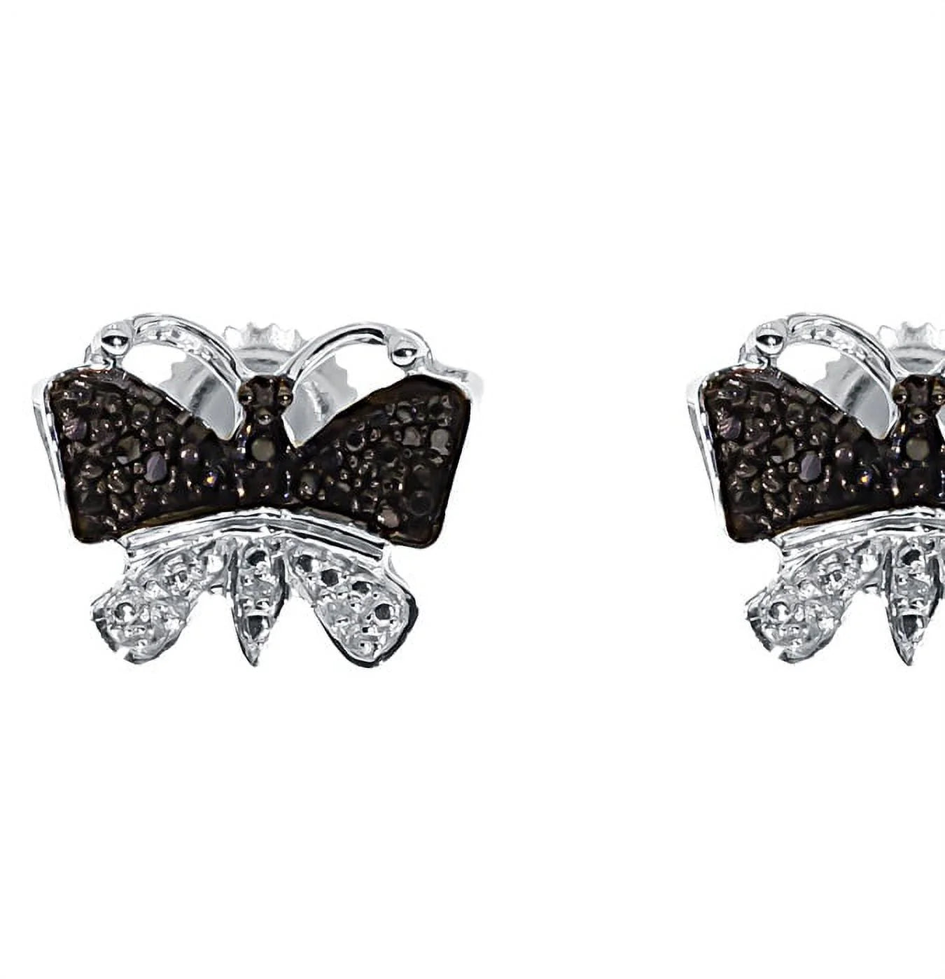 White Gold Butterfly Stud Earrings G39775