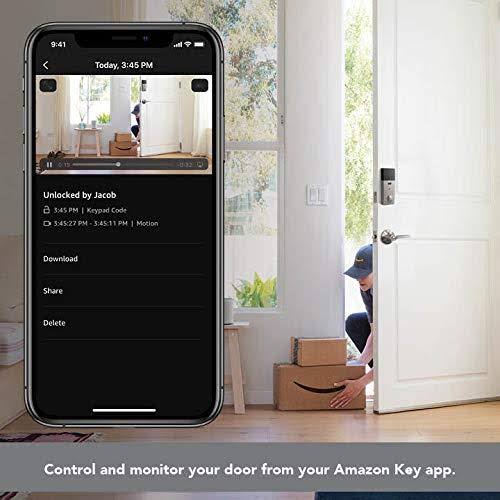 Smart Deadbolt with Camelot Trim in Bright Brass, Zigbee Certified W55176