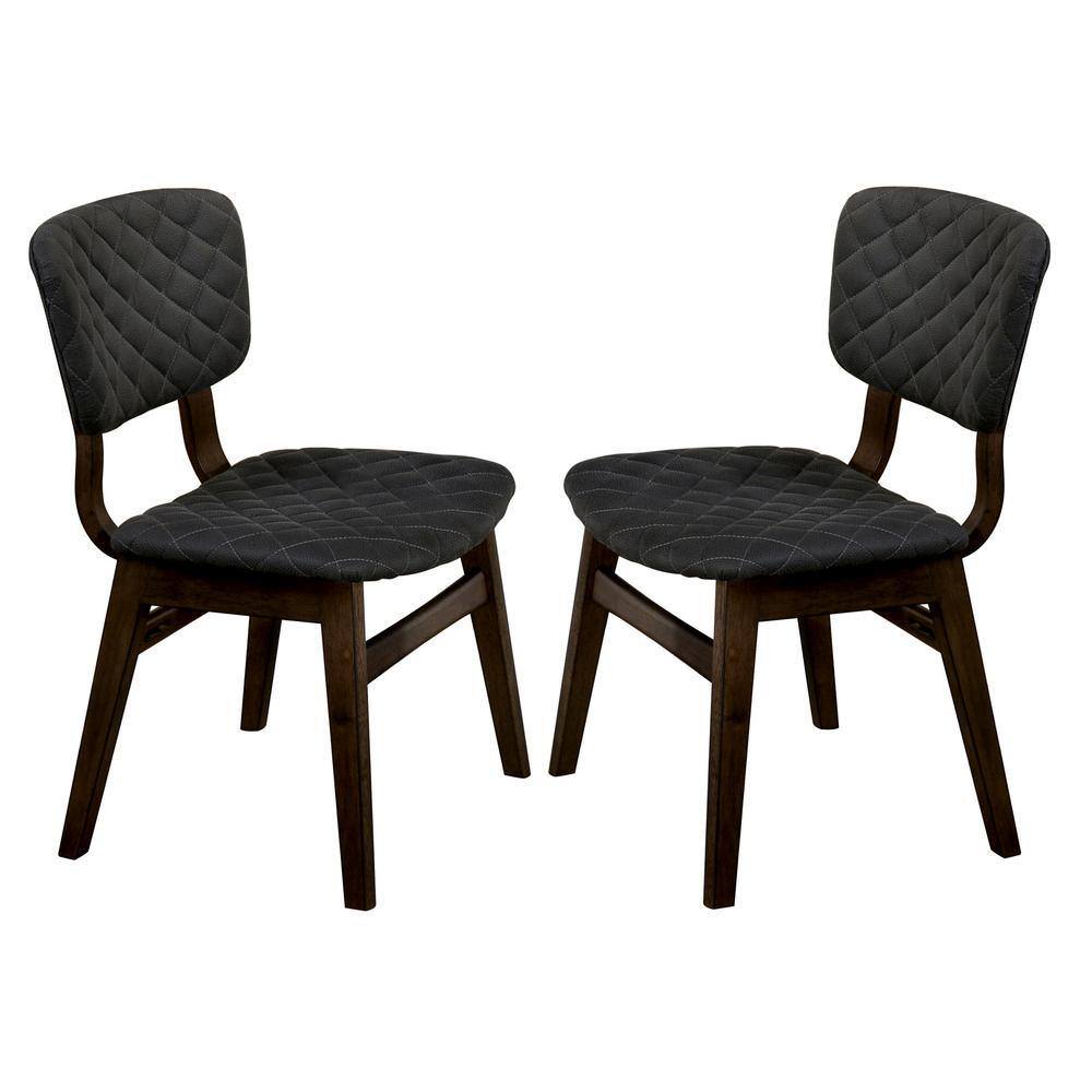 Set of 2 Solid Wood Side Chairs with Fabric Seat C5659