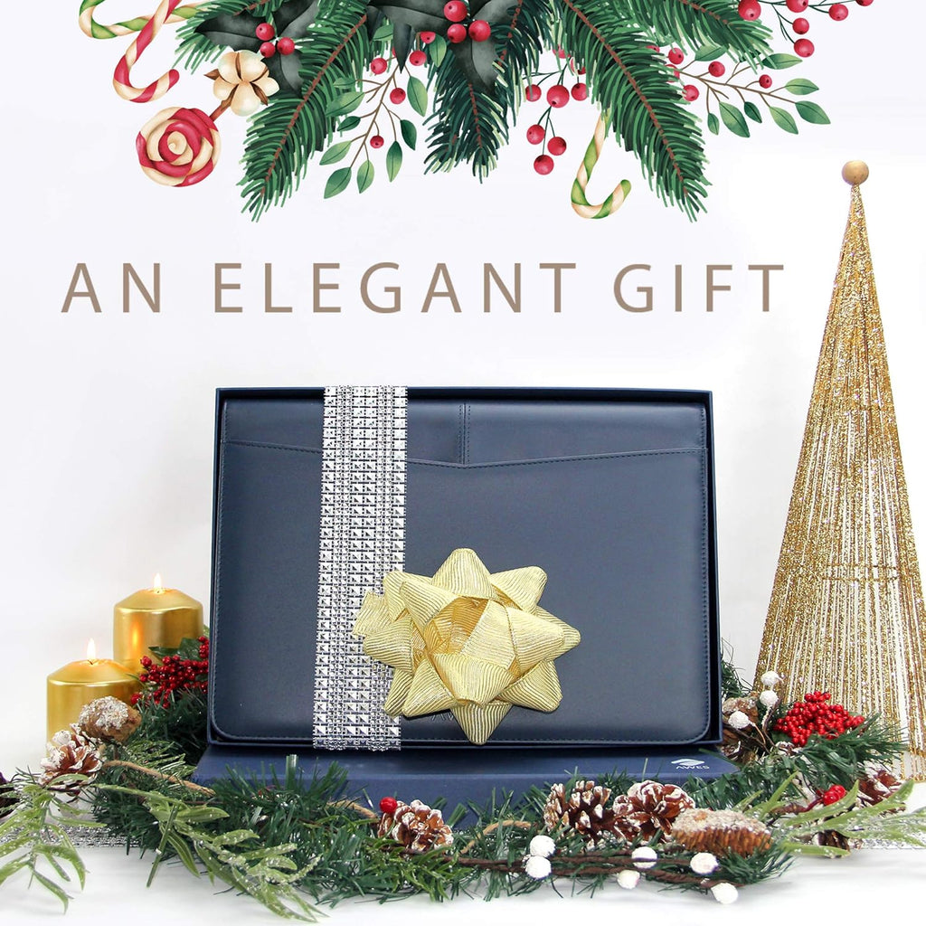 Navy Blue Leather Portfolio Padfolio N53762