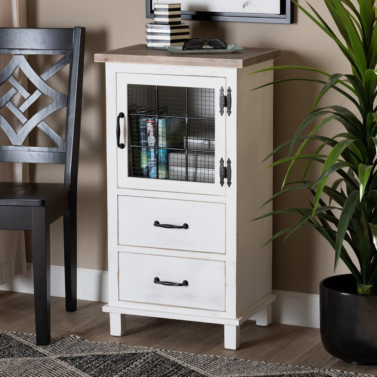 White/Oak Brown Shelving and Cabinets F47076
