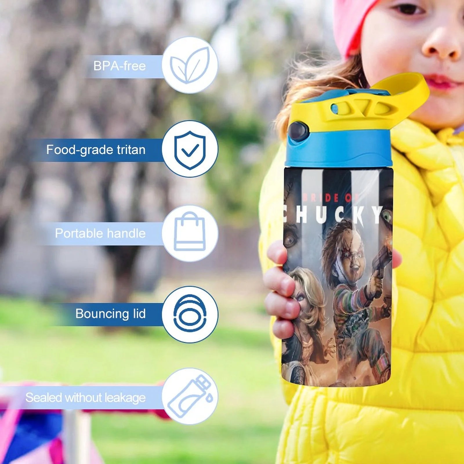 Insulated Stainless Steel Water Bottle With Straw I7053