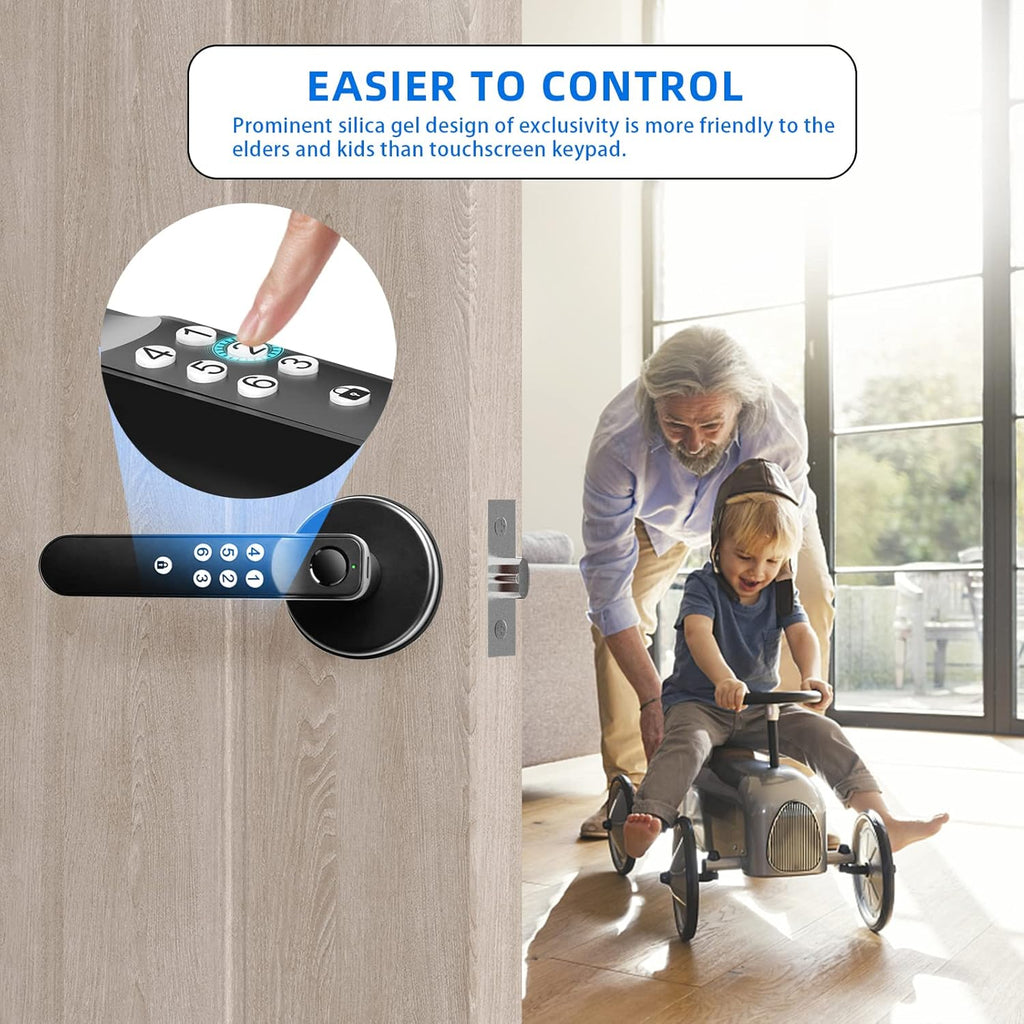 Biometric Keyless Entry Door Lock with Silicone Keyboard, Pack of 2 P427915