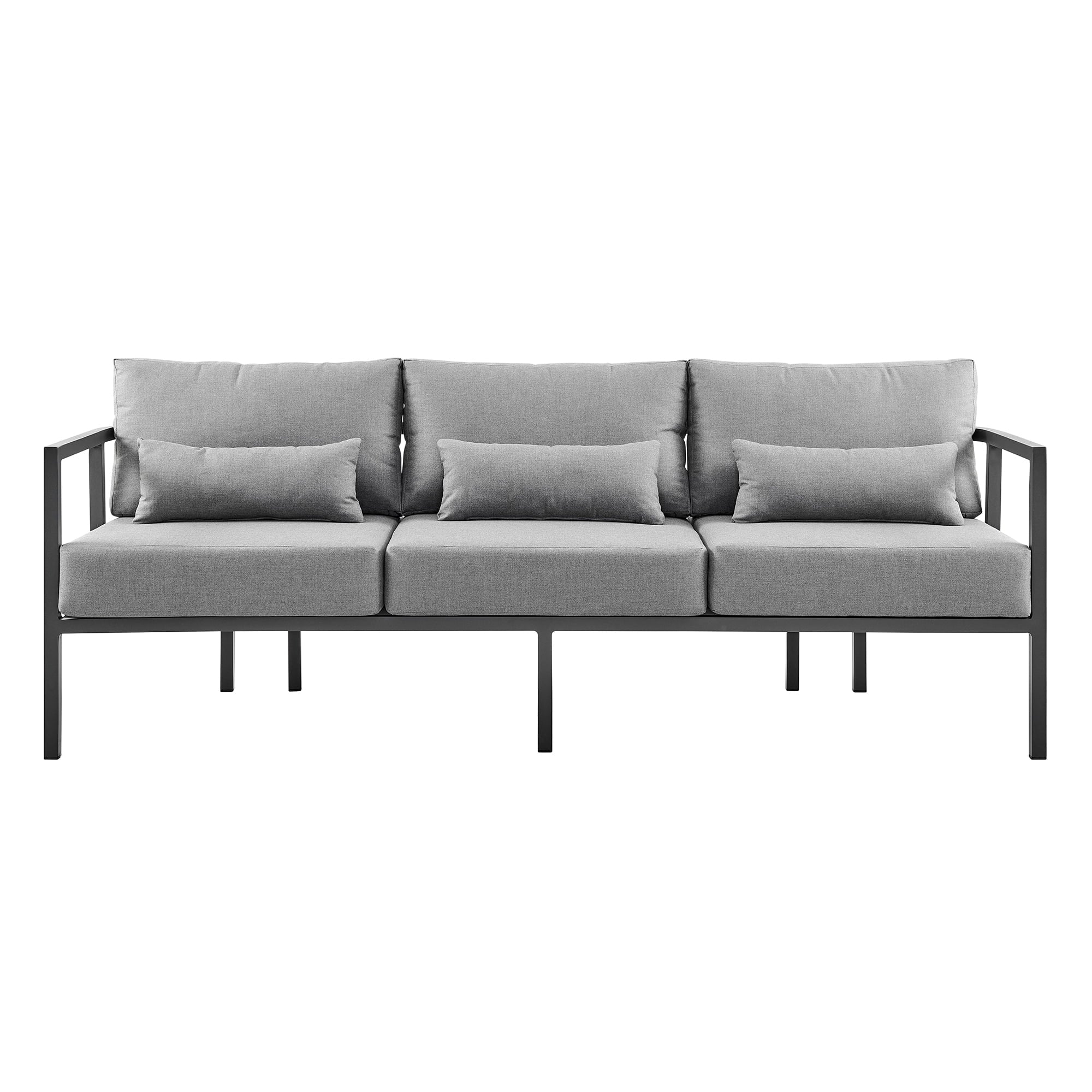 4 Piece Dark Gray Aluminum Outdoor Seating Set with Cushions E30915