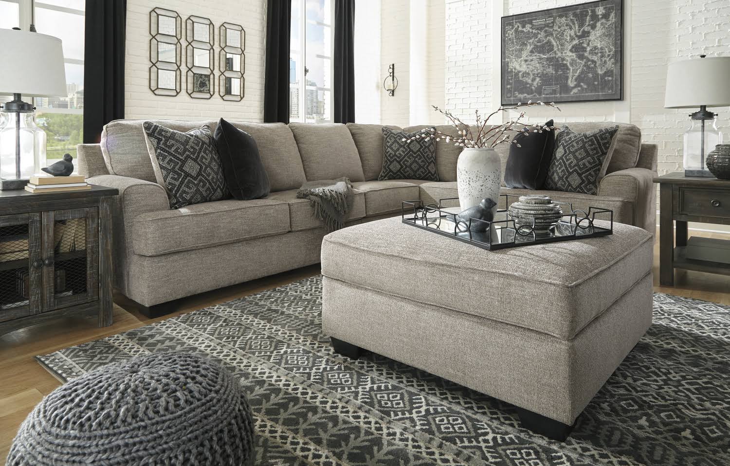 Stone Storage Ottoman J9733