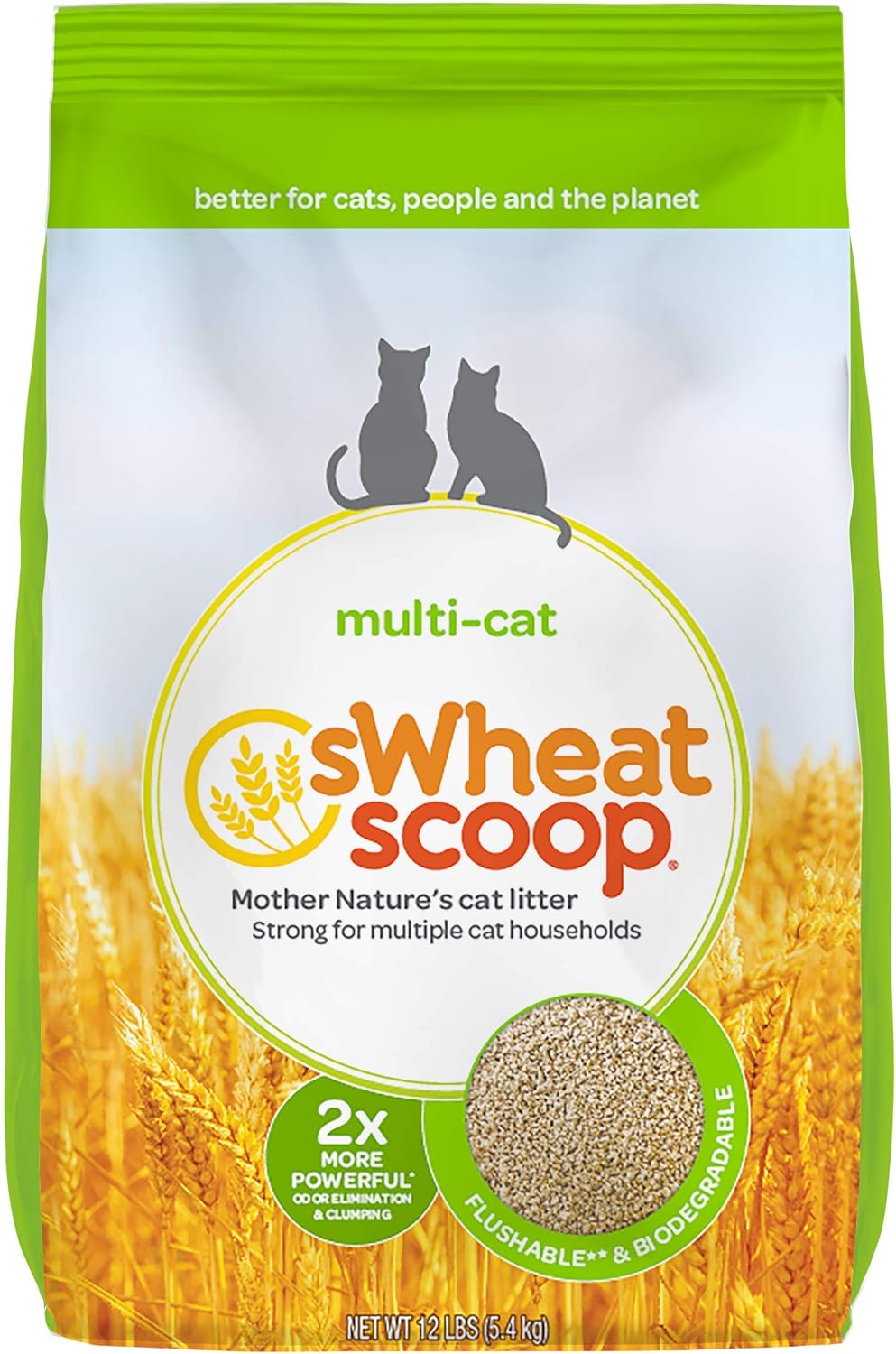 Wheat-Based Natural Cat Litter Pack of 2 L425