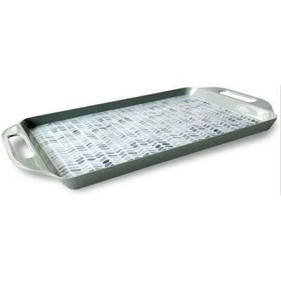 Red Rectangular Melamine Serving Tray with Handles G9600