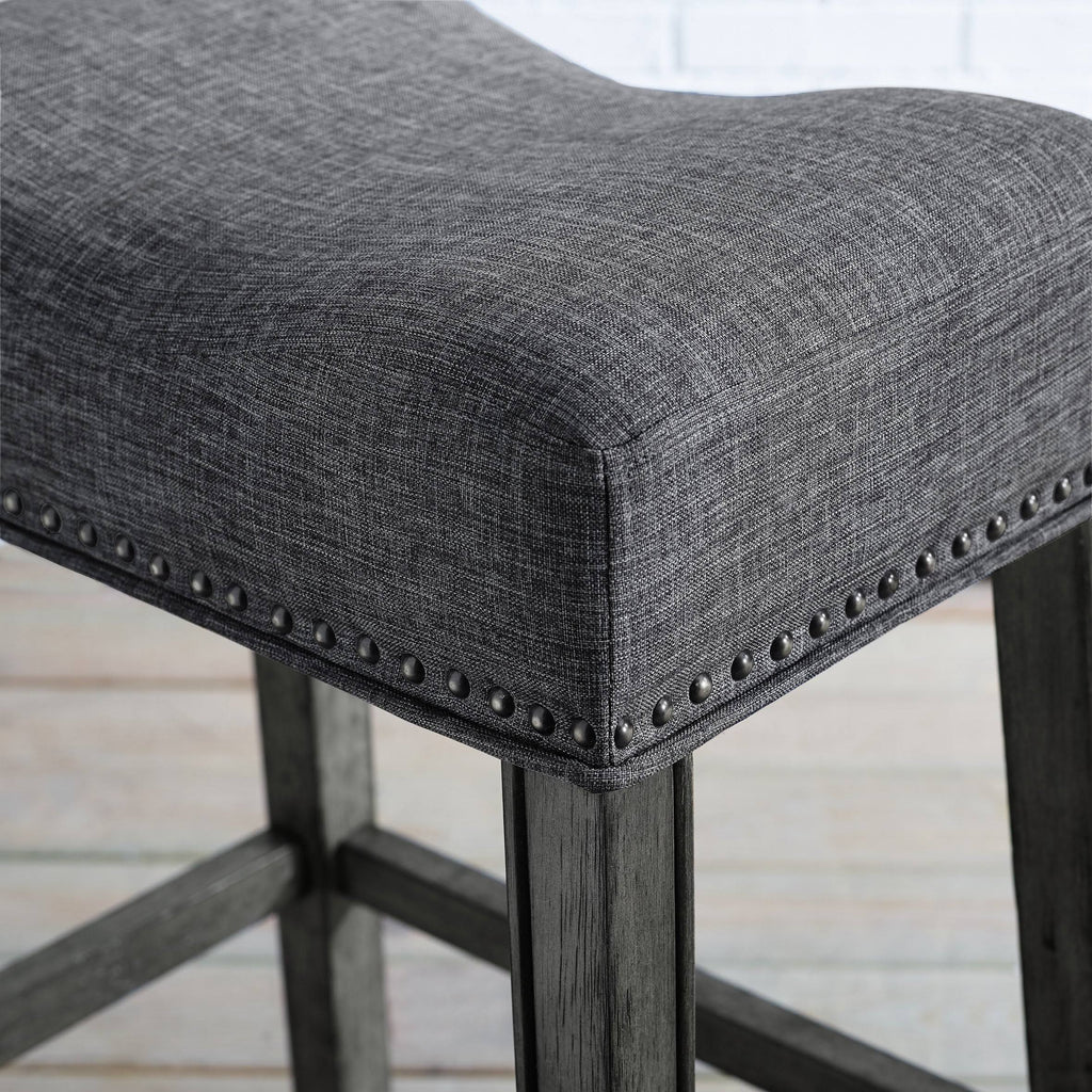 Grey Backless Saddle Seat Counter Stools (Set of 2) E945