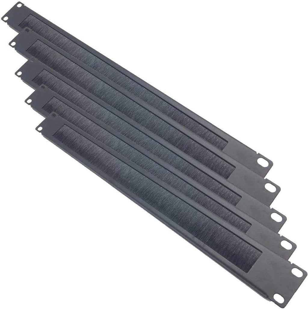 5 Pack 1U Horizontal Brush Cable Manager for 19 Inch Server Rack D1858