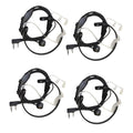 4 Pack Acoustic Tube Earpiece PTT Throat Mic Headset S8767