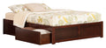 King Antique Walnut Bed Foot Board with Drawers E959