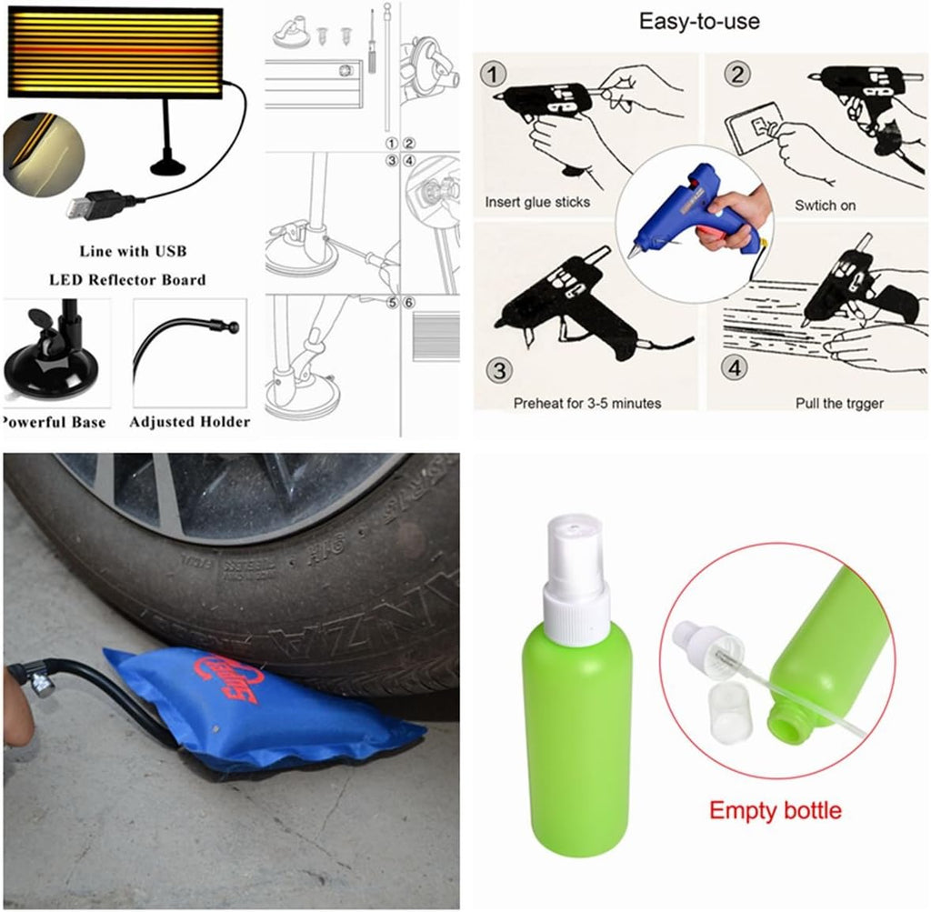 74 Pcs Car Body Paintless Dent Repair Tools Kit V64383