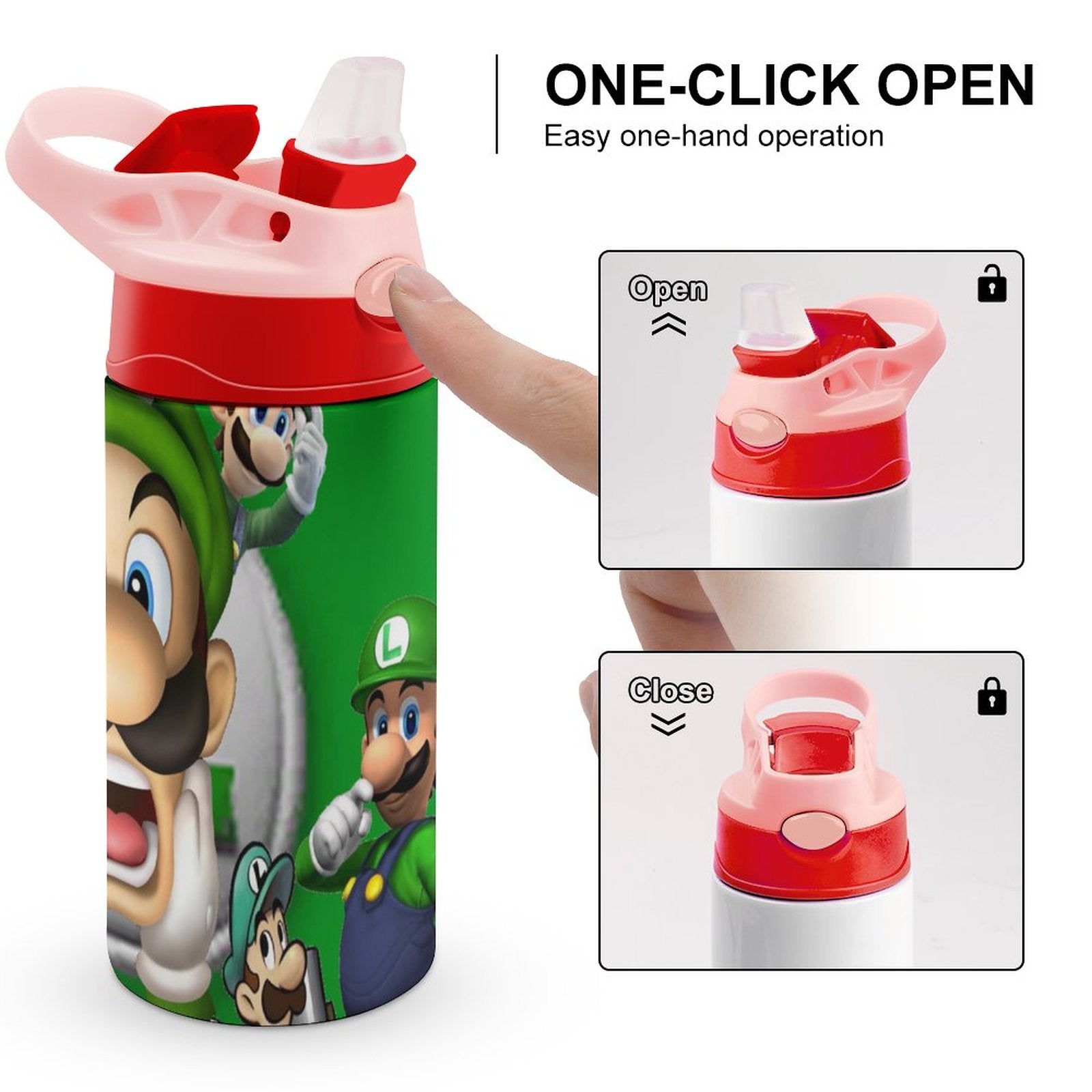 Insulated Stainless Steel Water Bottle with Straw V12400