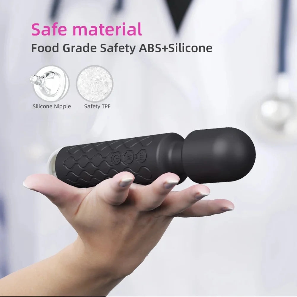 Black Wand Massager Vibrator with 8 Speeds Y3417