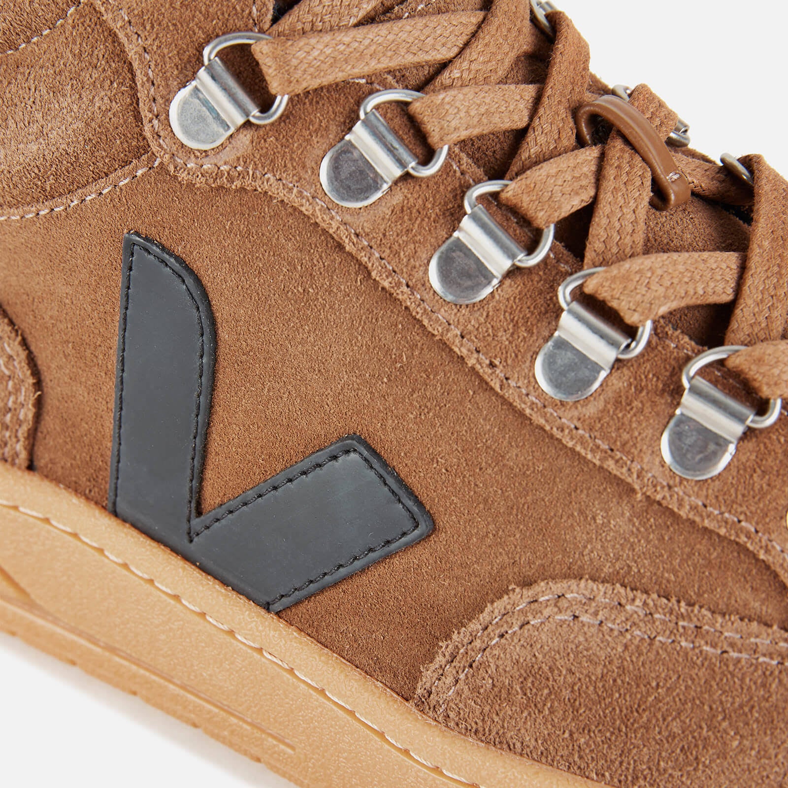 Suede Brown Black High Top Trainers U275651