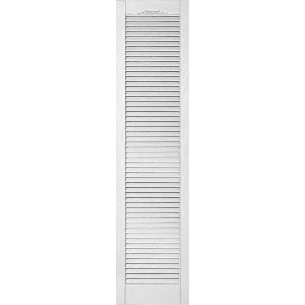 18 inchw x 40 inchh Vinyl Louver Shutters, Bright White Y201