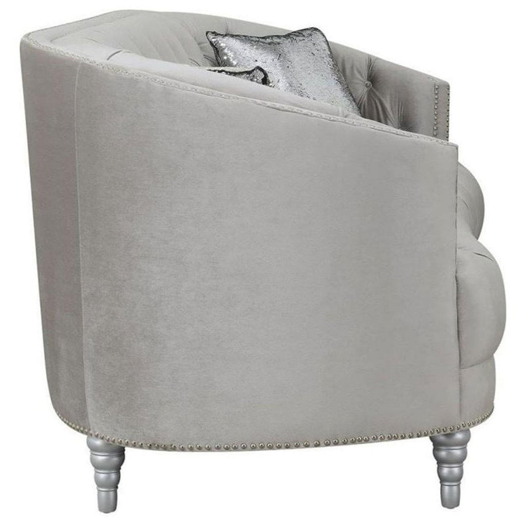 Grey Tufted Loveseat J88912
