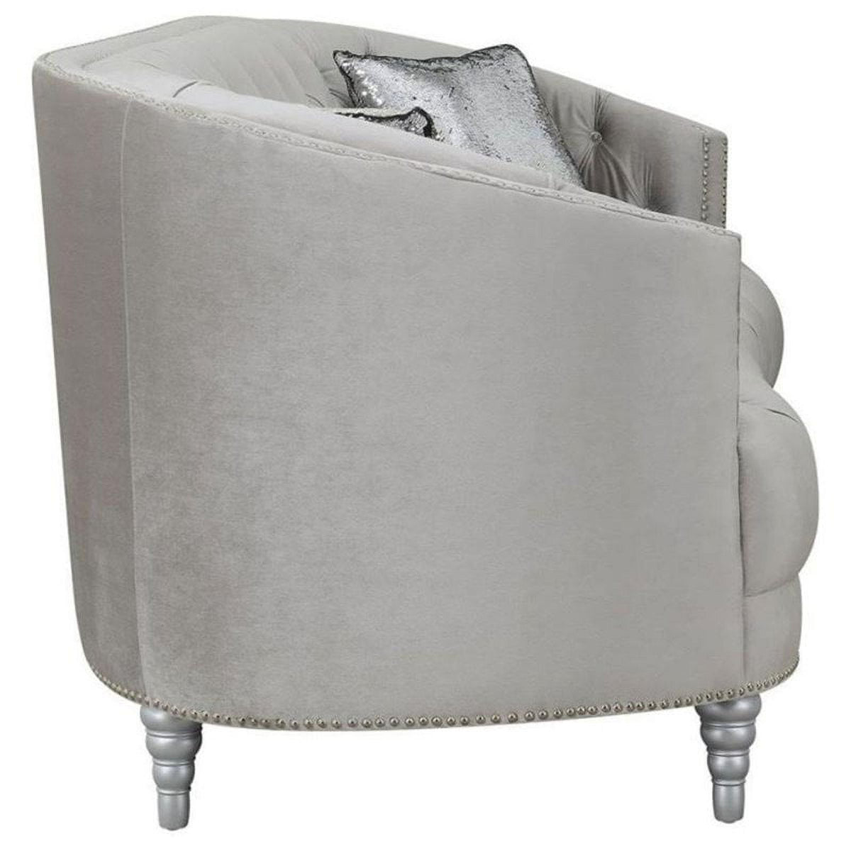 Grey Tufted Loveseat J88912