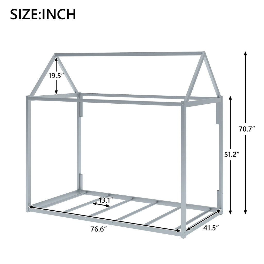 Full Size Metal Tent Bed with Slats A529455