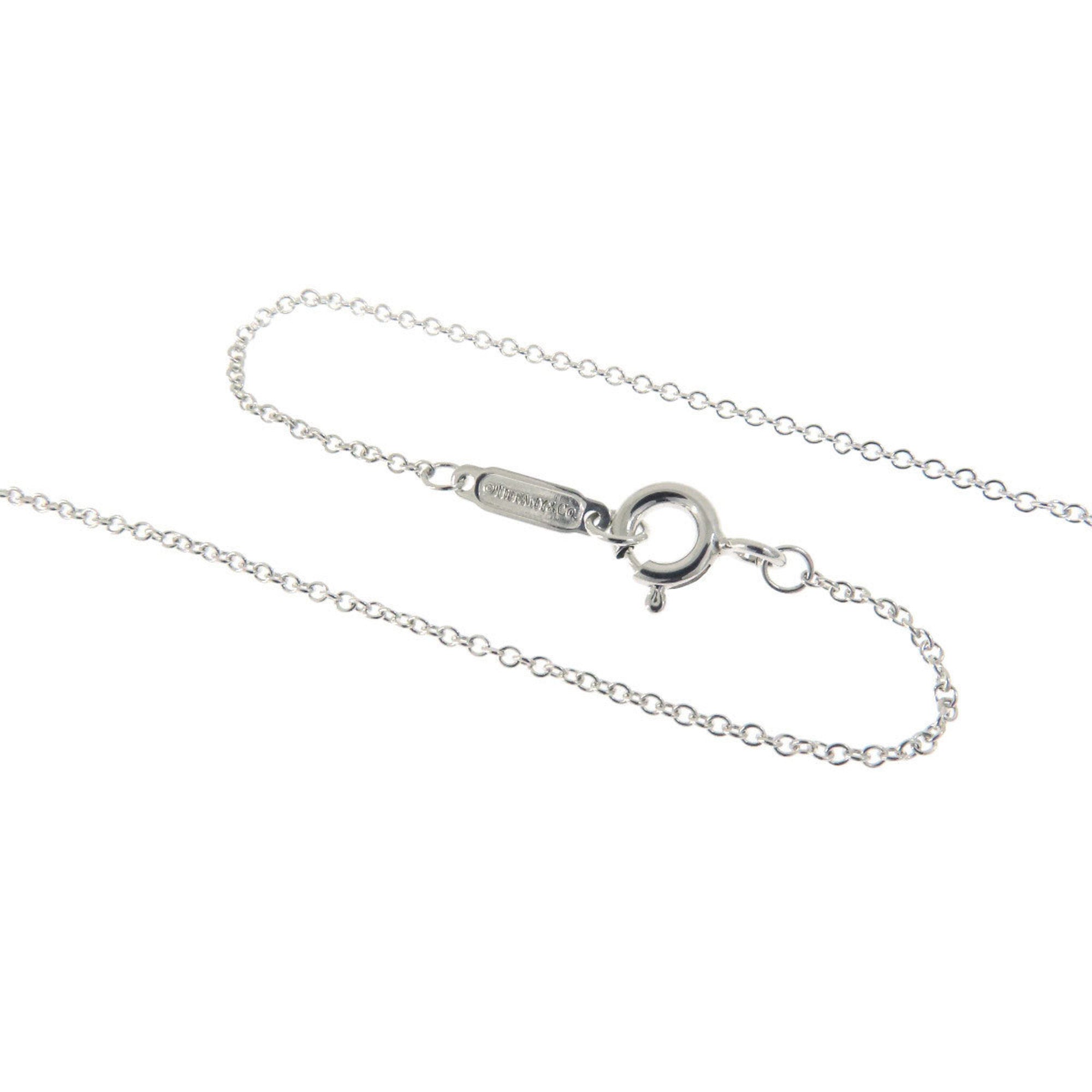 Tiffany Heart Key Diamond Necklace Silver T370
