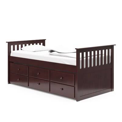 Espresso Twin Bed with Trundle and Drawers P62449