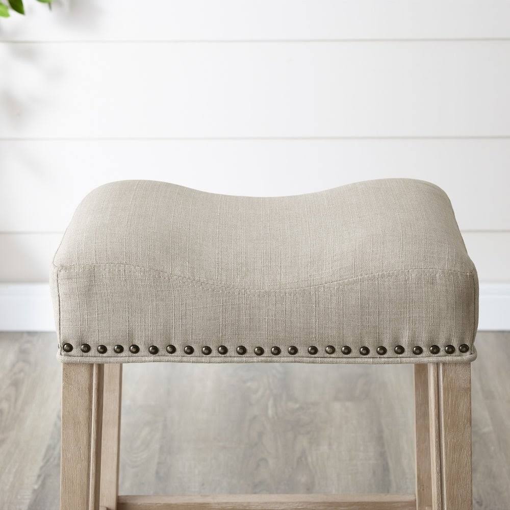 Grey Backless Saddle Seat Counter Stools (Set of 2) E945