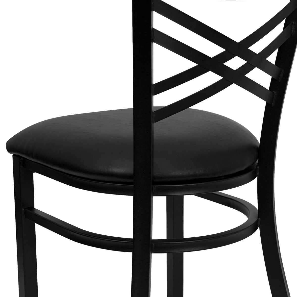 Black Vinyl Seat Metal Restaurant Chair D708