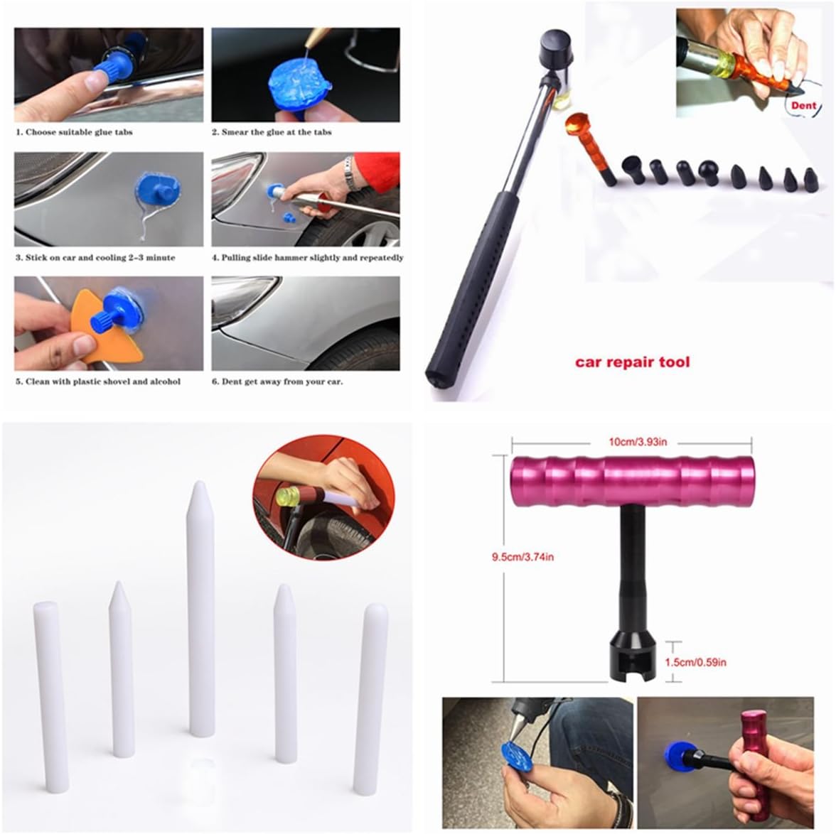 74 Pcs Car Body Paintless Dent Repair Tools Kit V64383