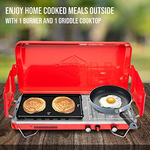 2-in-1 Gas Camping Stove and Griddle with Integrated Igniter Z71304