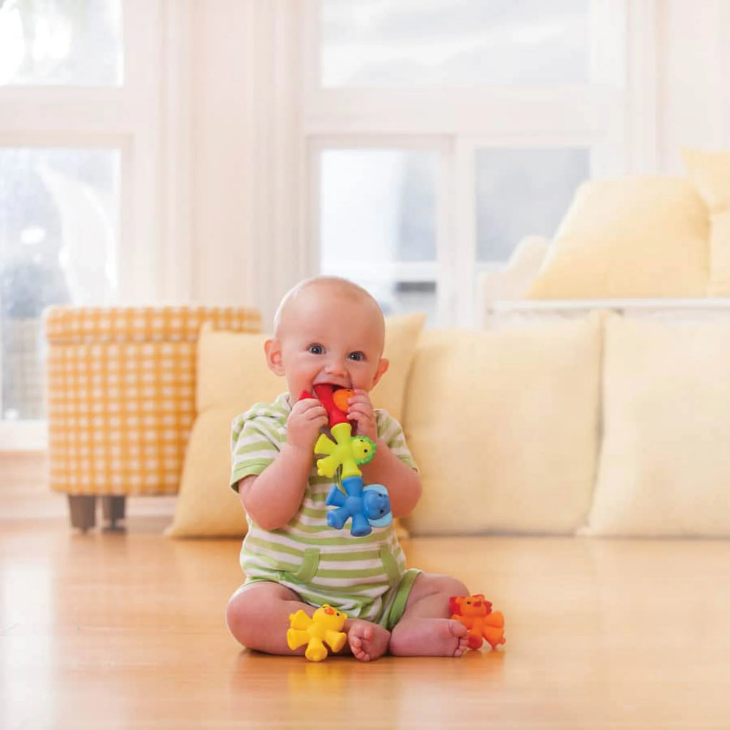 6-Piece Multicolor Linking Animal Teether Set Z644