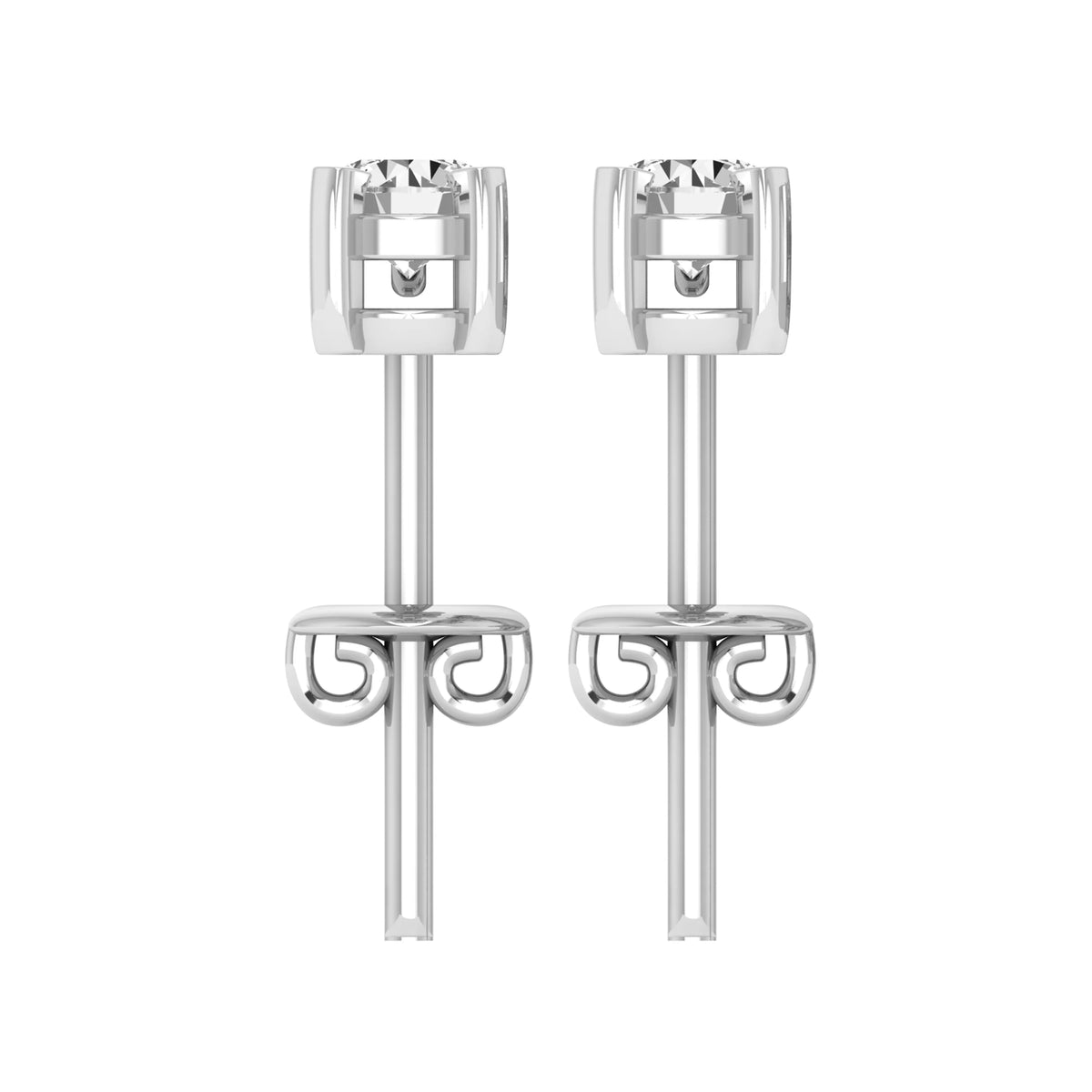 3mm White Diamond 2 Stone Dangle Drop Earrings in 925 Sterling Silver L8888