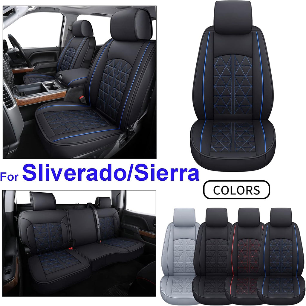 Black&Red Synthetic Leather Car Seat Cover Full Set X9067