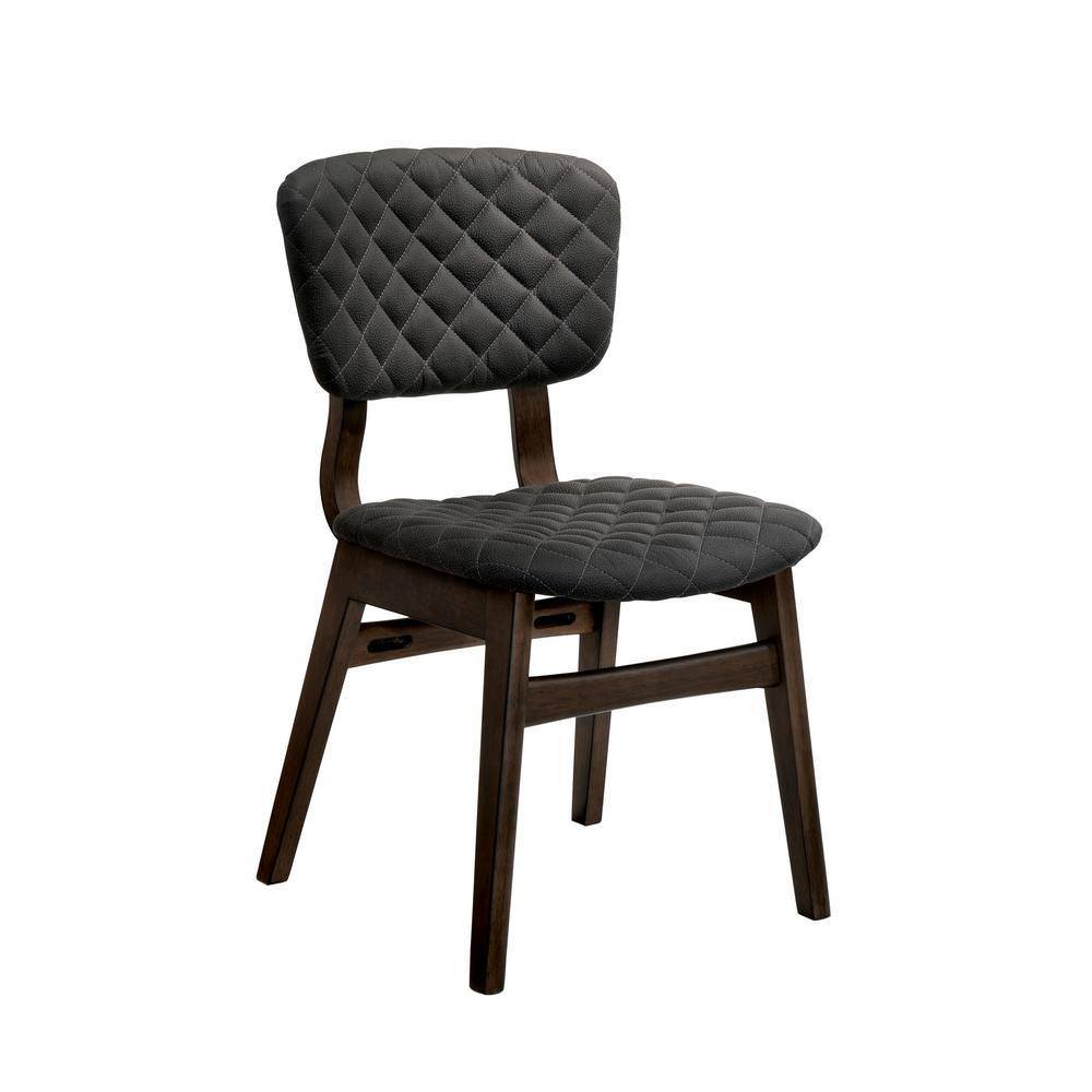 Set of 2 Solid Wood Side Chairs with Fabric Seat C5659
