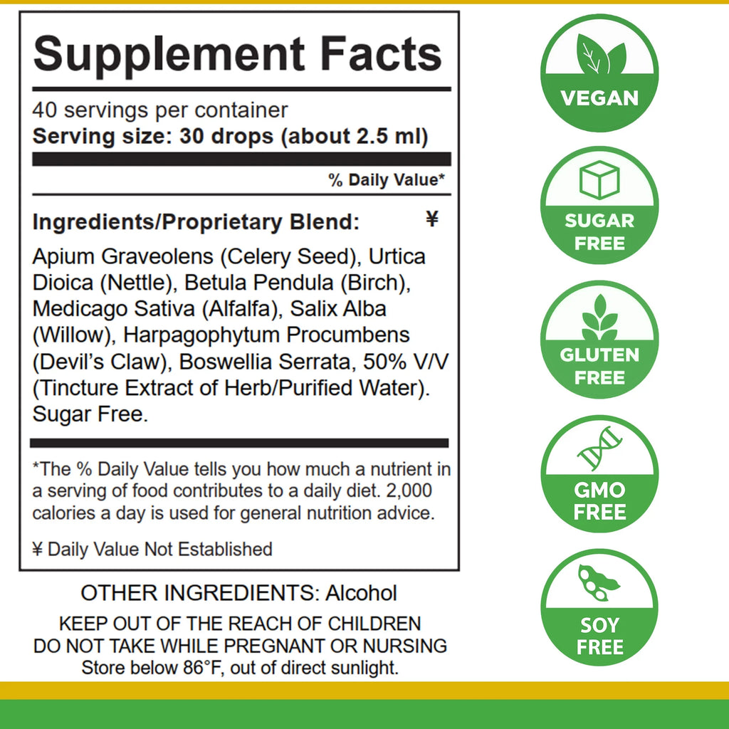 Uric Acid Support Liquid Tincture 3.38 Fl Oz L750314