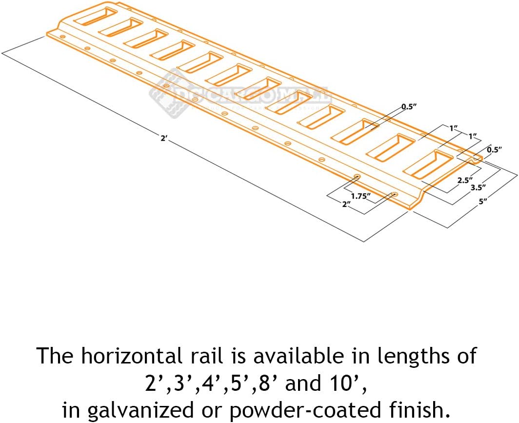 Black Powder Coated Steel E Track Tie-Down Rails I4978