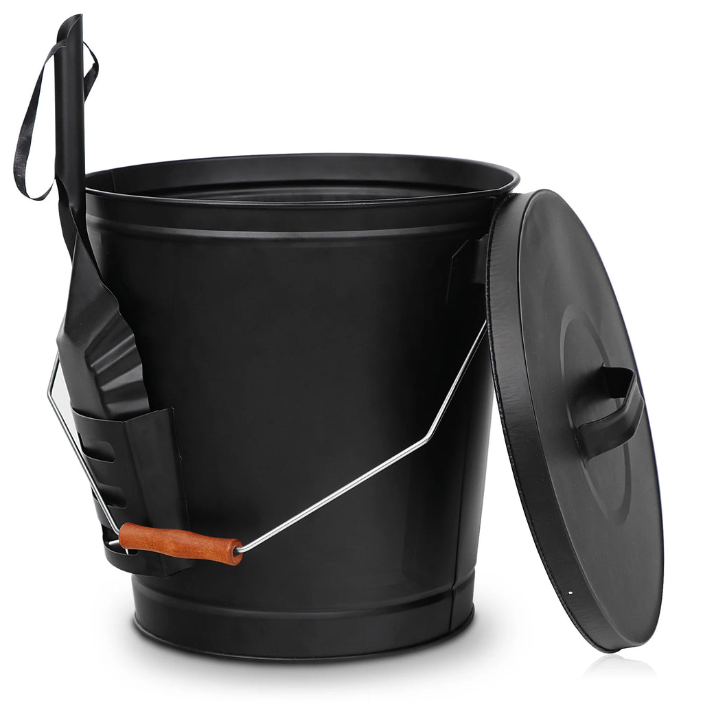 Steel Ash Bucket with Shovel 5 Gallon Y51240