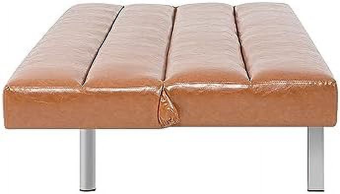 Caramel Leather Futon Sofa Bed V329526