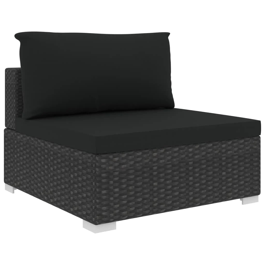 13 Piece Poly Rattan Outdoor Sectional Sofa Set with Coffee Table Ottoman and Armchair G204
