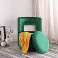 Velvet Swivel Accent Chair with Storage and Gold Metal Base V430