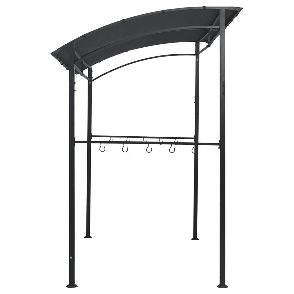 BBQ Gazebo Sun Shade Shelter Anthracite Steel 7.1ft x 4.9ft x 7.2ft Q1296