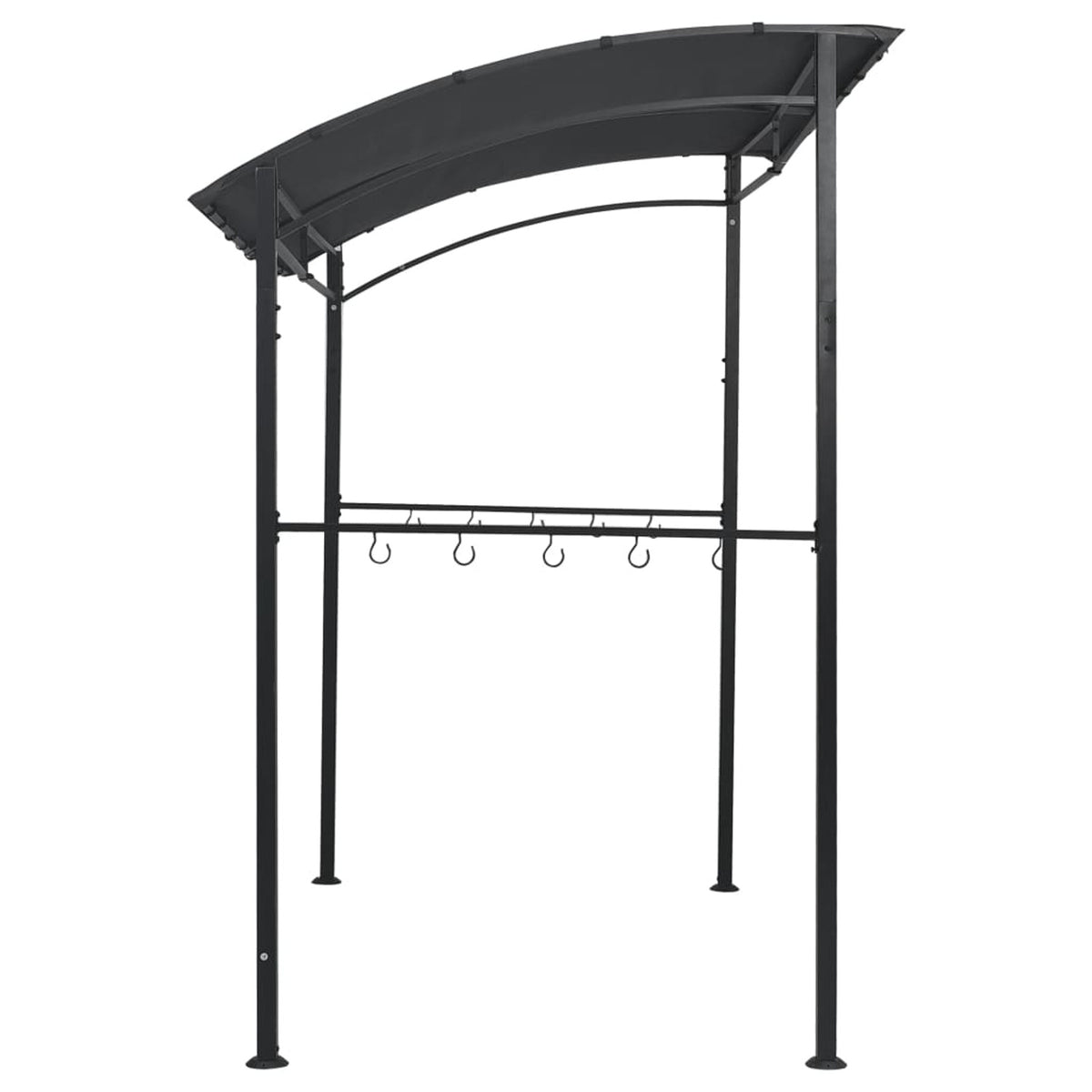 BBQ Gazebo Sun Shade Shelter Anthracite Steel 7.1ft x 4.9ft x 7.2ft Q1296